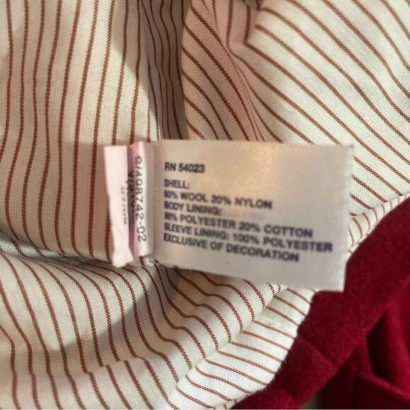 Women’s Gap Red Peacoat Coat wool Jacket size Large L - Picture 5 of 5